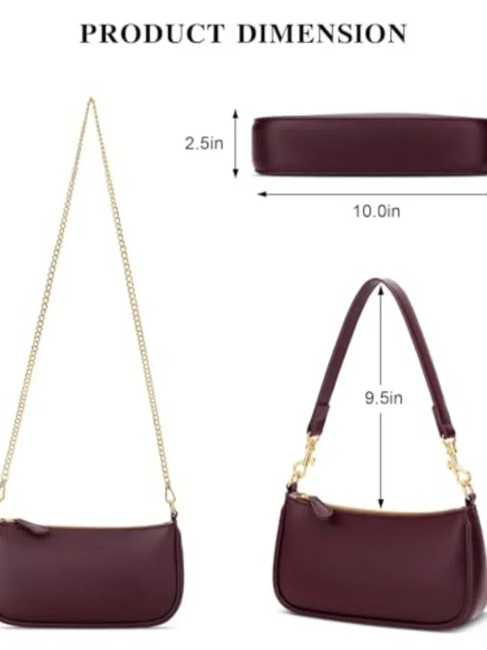 Vegan Leather Mini Shoulder Bag with Removable Strap